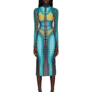 Jean Paul gaultier blue dots midi dress